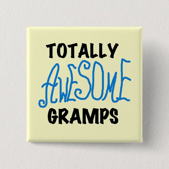 Blue Totally Phantastisch Gramps T - Shirt und Ges Button (Vorderseite)