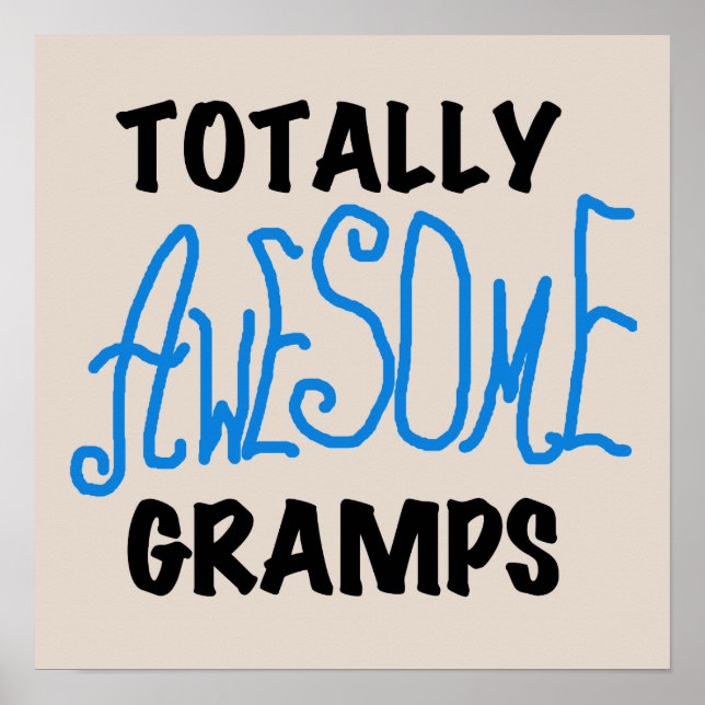 Blue Totally Phantastisch Gramps T - Shirt und Ges Poster (Vorne)