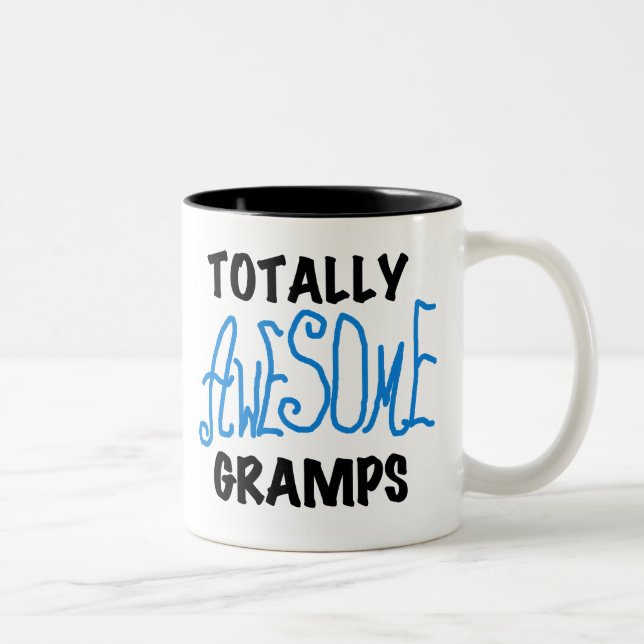 Blue Totally Phantastisch Gramps T - Shirt und Ges Zweifarbige Tasse (Rechts)