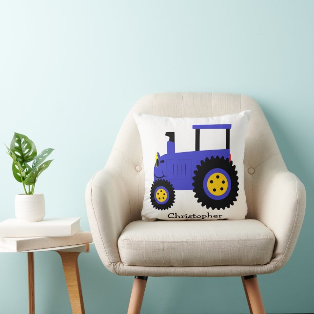 Blue Tractor Design Personalised Kissen (Stuhl )
