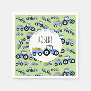 Blue Tractor LKW Farm Produzieren Geburtstag Serviette