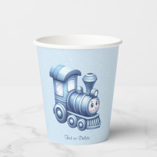 Blue Train Paper Cups Pappbecher (Vorderseite)