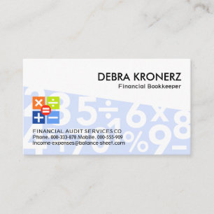Blue Trapezium Math Numbers Bookkeeper Visitenkarte