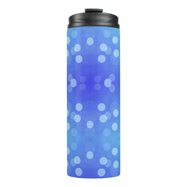 Blue travel mug with a black lid  thermosbecher (Vorderseite)