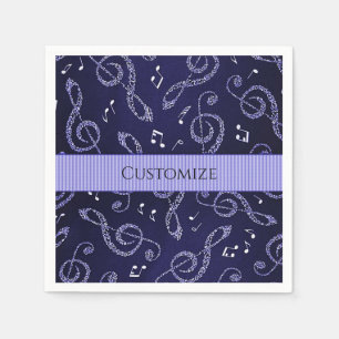 Blue Treble Clefs Stilvoll für Napkins personalis Serviette
