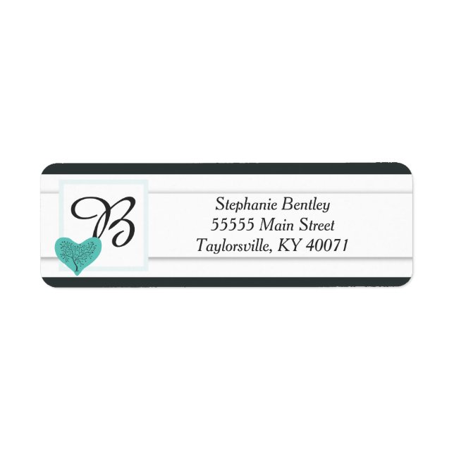 Blue Tree and Heart Return Address Label (Vorne)