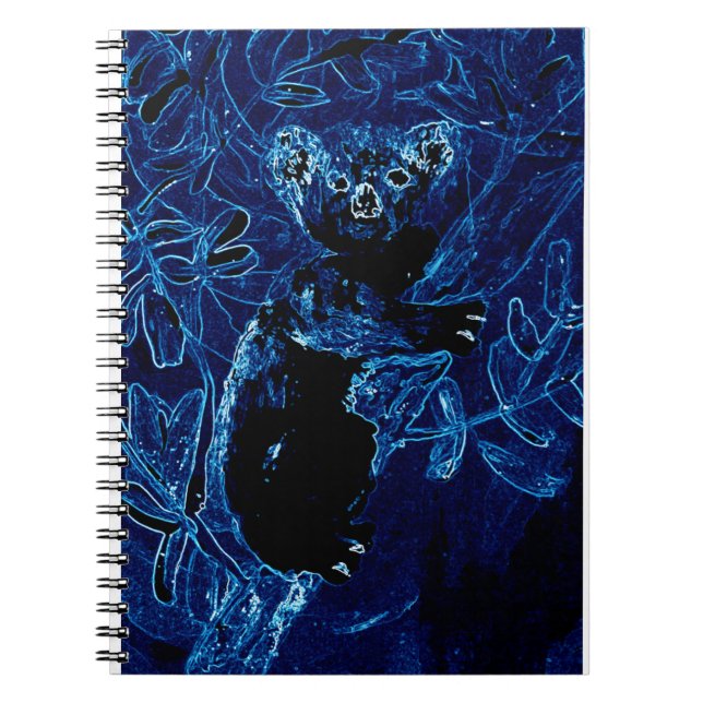 Blue Tree Koala Bear Notizblock (Vorderseite)