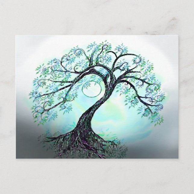 Blue Tree Postcard Postkarte (Vorderseite)