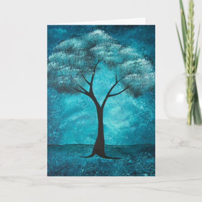 Blue Tree Sympathy Card Karte (Vorderseite)