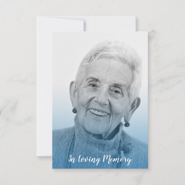 Blue Trendy Transparency Effect Funeral Dear Ones (Vorderseite)