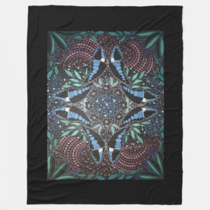 Blue Triangle Butterfly Australian Indigene Kunst Fleecedecke