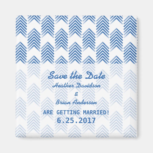 Blue Tribal Arrows Save the Date Magnet (Vorne)