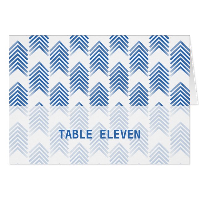 Blue Tribal Arrows Tischnummer Card (Vorderseite (Horizontal))