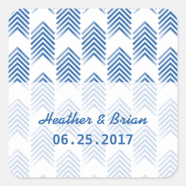Blue Tribal Arrows Wedding Stickers (Vorderseite)