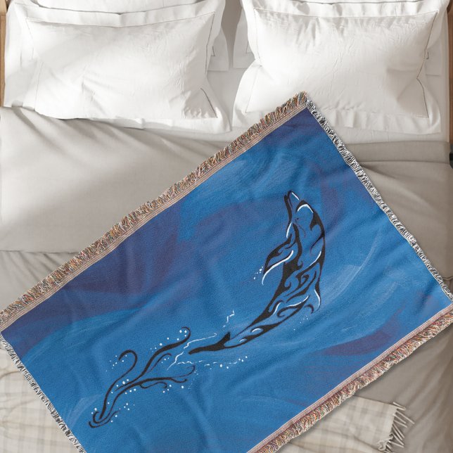 Blue Tribal Dolphin Decke (Von Creator hochgeladen)