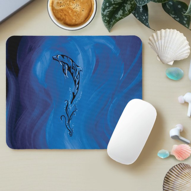 Blue Tribal Dolphin Mousepad (Von Creator hochgeladen)