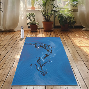 Blue Tribal Dolphin Yogamatte