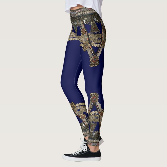 Blue Tribal Kuchi Belly Tanz Yoga Leggings (Links)