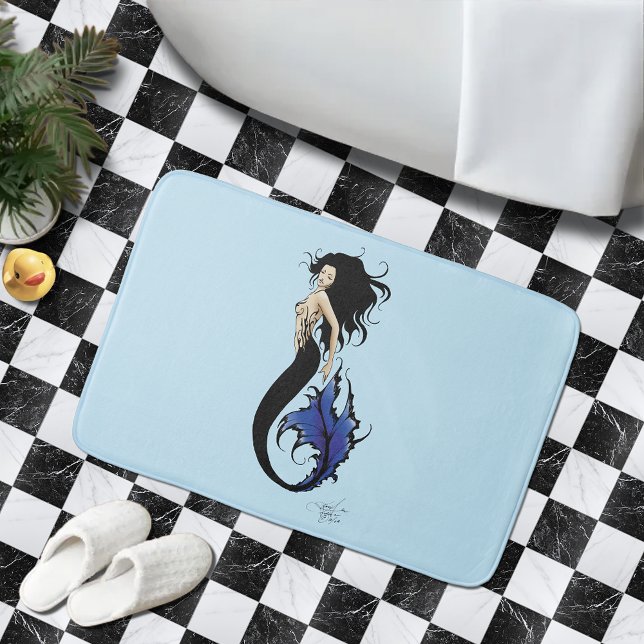 Blue Tribal Mermaid Badematte (Von Creator hochgeladen)