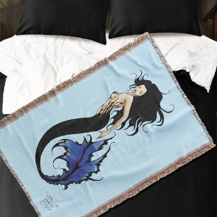 Blue Tribal Mermaid Decke