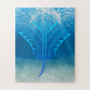 Blue Tribal Stingray Puzzle