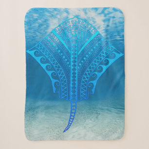 Blue Tribal Stingray Sherpadecke