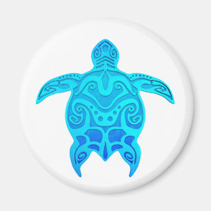 Blue Tribal Turtle Magnet