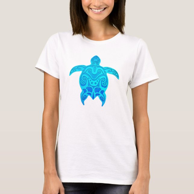 Blue Tribal Turtle T-Shirt (Vorderseite)