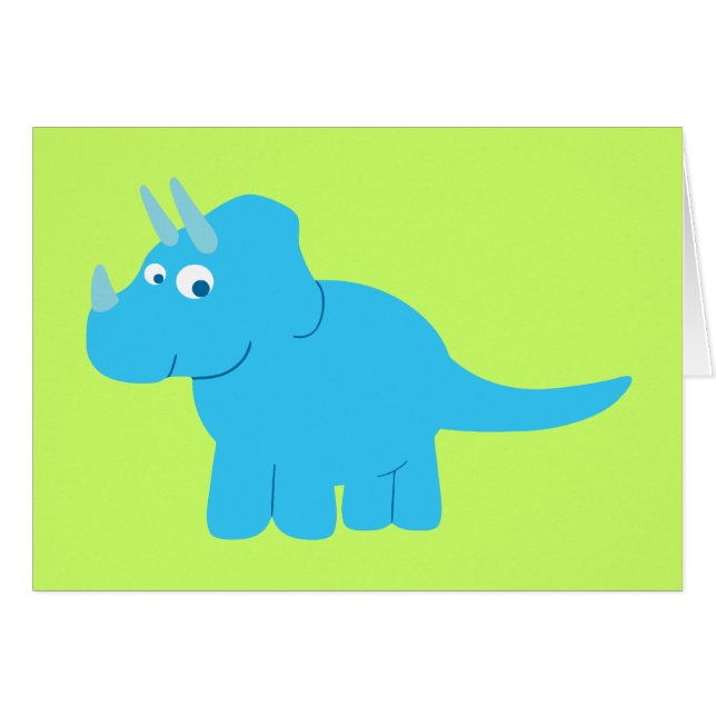 Blue Triceratops Dinosaurier (Vorderseite (Horizontal))