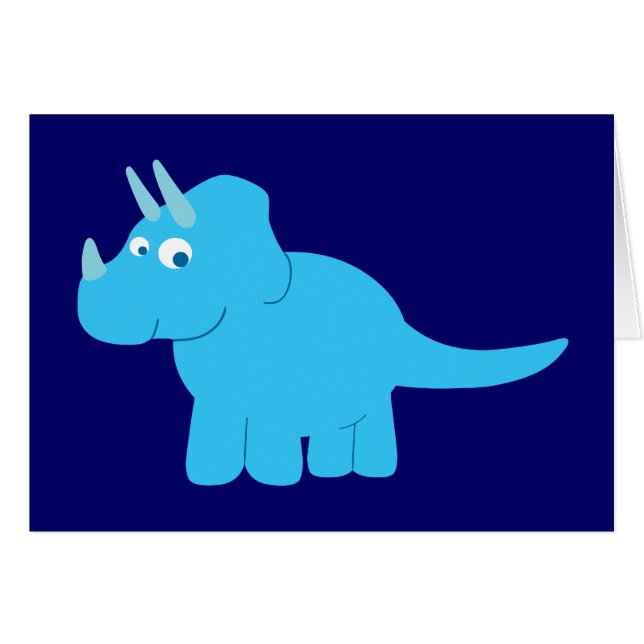 Blue Triceratops Dinosaurier (Vorderseite (Horizontal))
