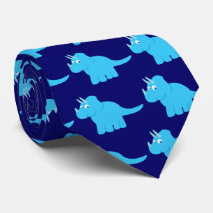 Blue Triceratops Dinosaurier Krawatte