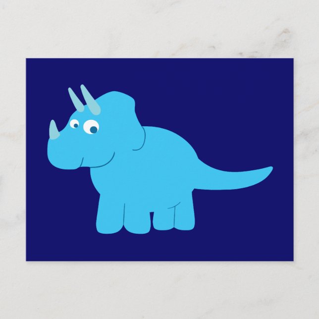 Blue Triceratops Dinosaurier Postkarte (Vorderseite)