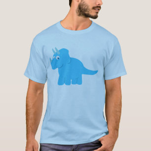 Blue Triceratops Dinosaurier T-Shirt