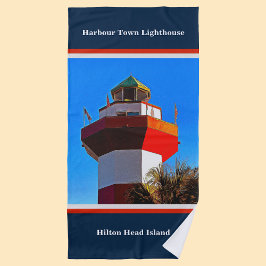 Blue Trimmed Hilton Head Harbour Town Lighthouse Strandtuch