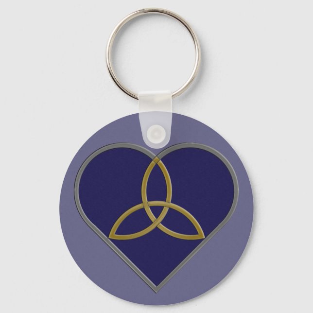 Blue Trinity Heart Keychain Schlüsselanhänger (Vorderseite)