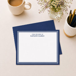 Blue Triple Border vom Schreibtisch aus Mitteilungskarte