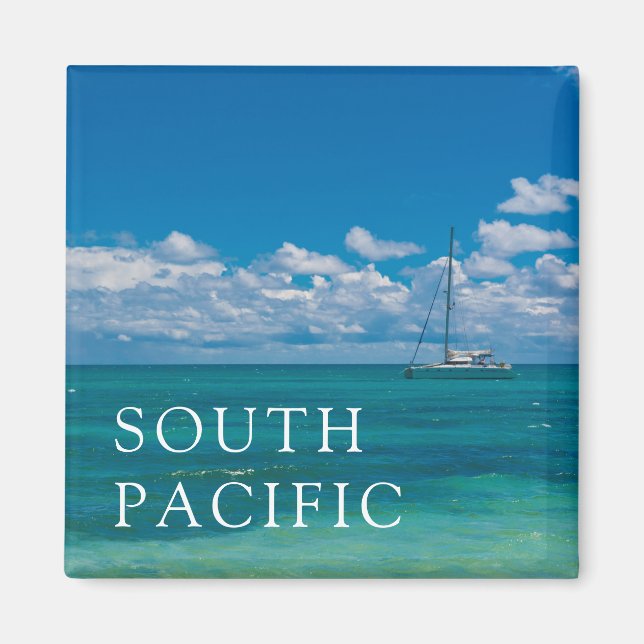 Blue Tropical Bay Seascape Magnet (Vorne)