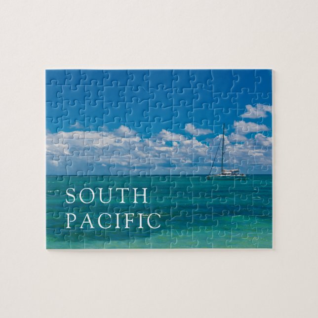 Blue Tropical Bay Seascape Puzzle (Horizontal)