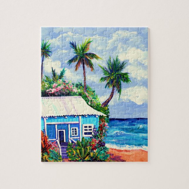 Blue Tropical Beach House of Kauai Puzzle (Vertikal)