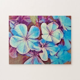 Blue Tropical Blume Blumenverleih Puzzle