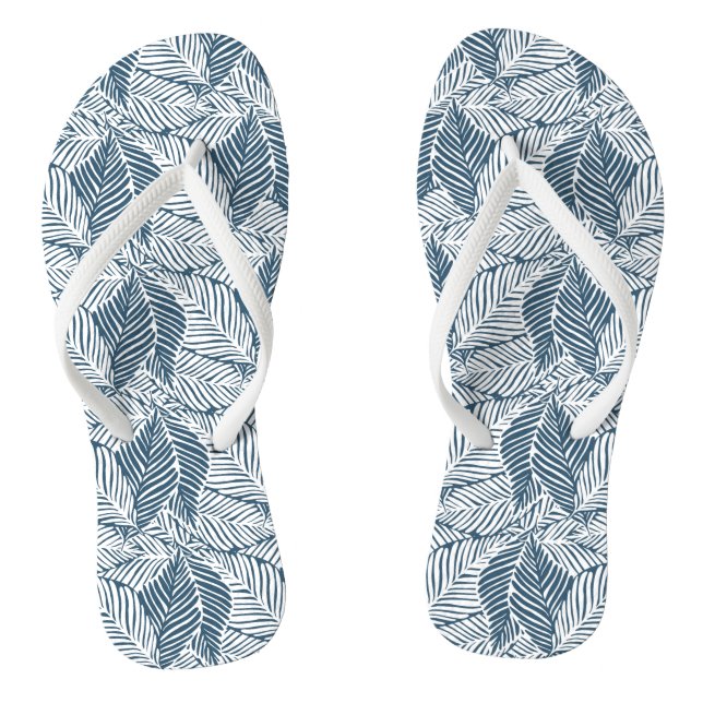 Blue Tropical Flip Flops (Fußbett)