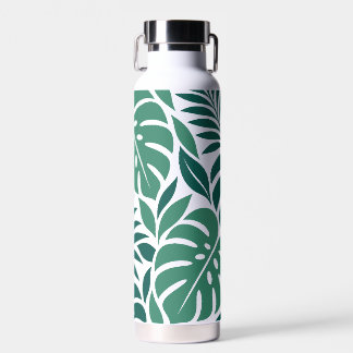 Blue Tropical Leaf Wrap Pattern Trinkflasche