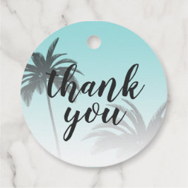 Blue Tropical Palm Tree Beach Vielen Dank für Ihre Geschenkanhänger