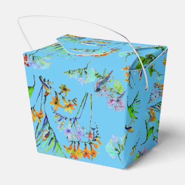 Blue Tropical Paradise Muster Gefälligkeitsbox Geschenkschachtel (Rückseite)