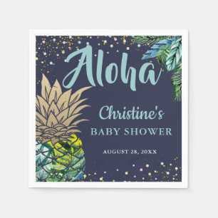Blue Tropical Pineapa Beach Baby Dusche Serviette