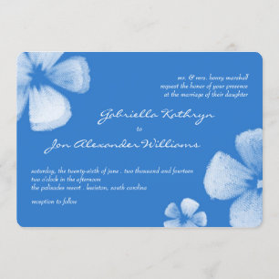 Blue Tropical Watercolor Blume Hochzeitsreise Einladung