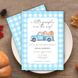 Blue Truck ein kleines Pumpkin Fall Baby Dusche Einladung