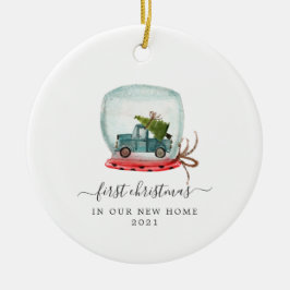Blue Truck | Erste Weihnachts-Zuhause Keramik Ornament