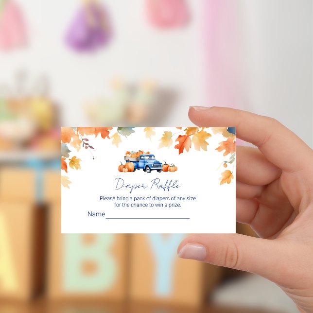 Blue Truck & Little Pumpkin Diaper Raffles Tickets Begleitkarte (Von Creator hochgeladen)