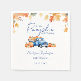 Blue Truck & Little Pumpkin on The Way Baby Dusche Serviette